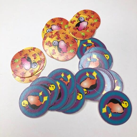 33 Vintage Puffin Penguin POGS - Picture 1 of 1